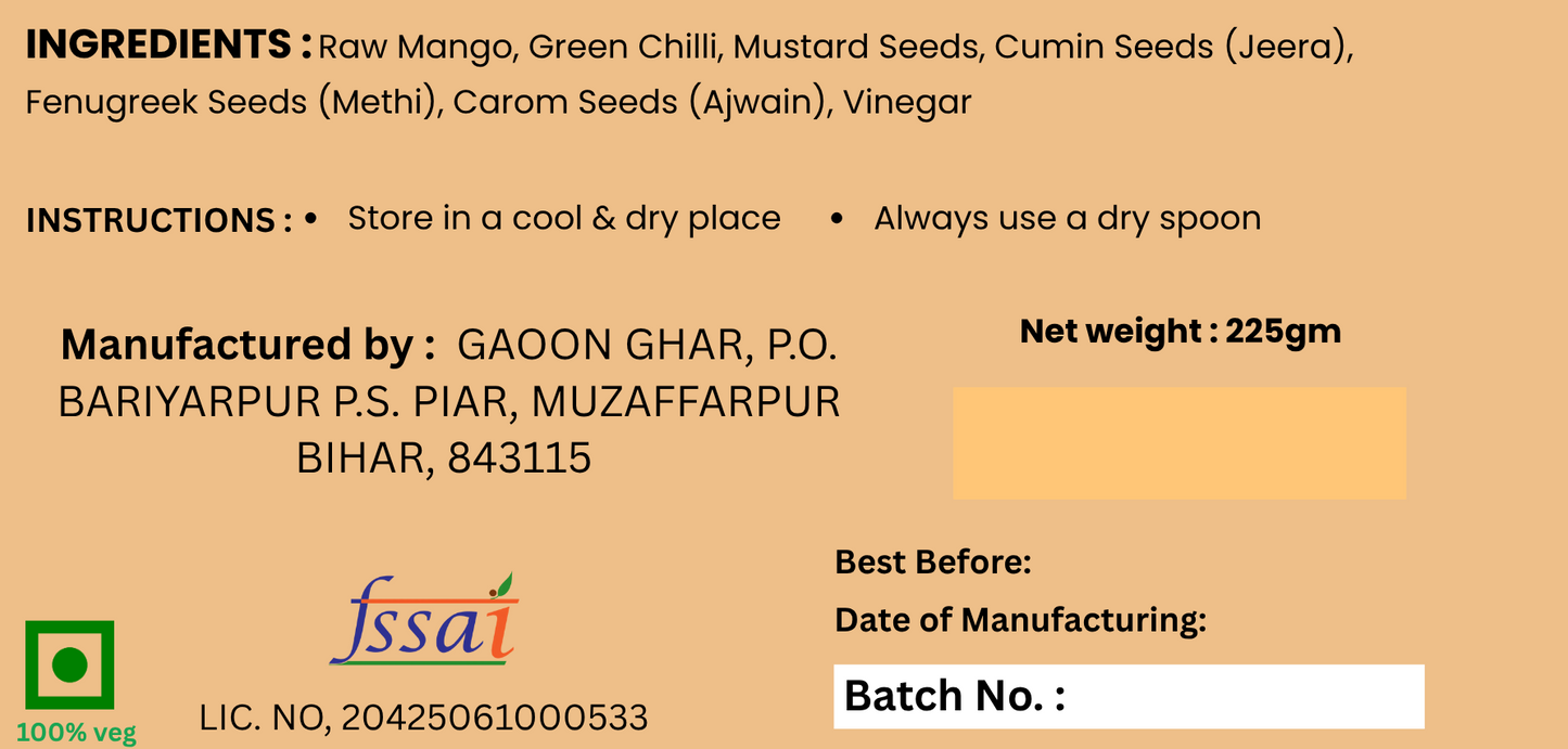 Mango & Green Chilli Mix Pickle