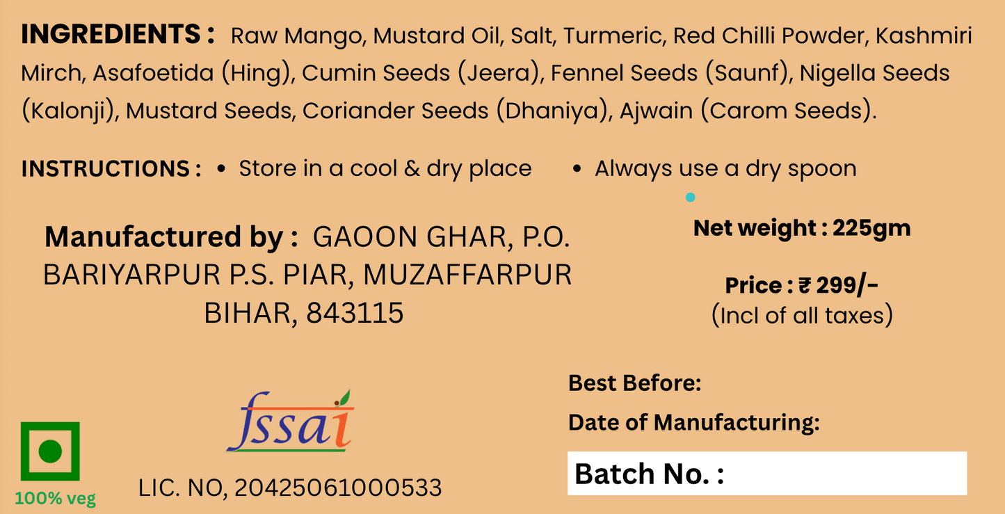 Traditional Mango Pickle